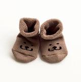 Soft baby booties Beom the bear brown
